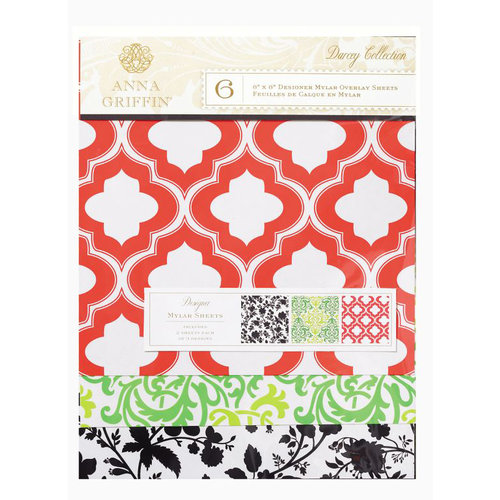 Anna Griffin - Darcey Collection - 8 x 8 Designer Transparency Overlay Pack - 6 Sheets