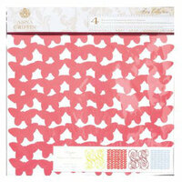 Anna Griffin - Flora Collection - 12 x 12 Designer Die Cut Paper - 4 Sheets, CLEARANCE
