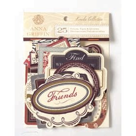 Anna Griffin - Honoka Collection - Foil Die Cut Pieces - Word