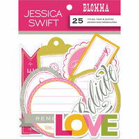Anna Griffin - Blomma Collection - Foiled Die Cut Pieces - Titles