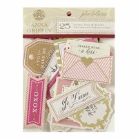 Anna Griffin - Juliet Collection - Die Cut Cardstock Pieces - Sentiments