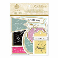 Anna Griffin - Rose Collection - Die Cut Cardstock Pieces - Sentiments