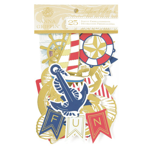 Anna Griffin - Seafarer Collection - Die Cut Cardstock Pieces