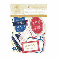 Anna Griffin - Seafarer Collection - Die Cut Cardstock Pieces - Sentiments