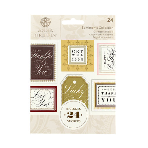 Anna Griffin - Cardstock Stickers - Sentiments