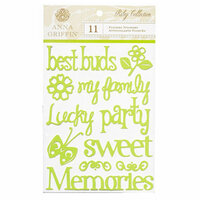Anna Griffin - Riley Collection - Flocked Stickers - Words and Icons