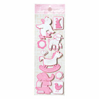 Anna Griffin - Hannah Collection - 3-D Stickers - Pink, CLEARANCE