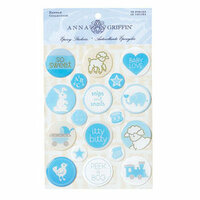 Anna Griffin - Hannah Collection - Epoxy Stickers - Blue, CLEARANCE