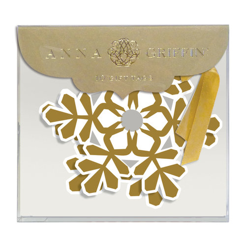 Anna Griffin - Christmas - Tags - Gold Snowflake with Foil Accents