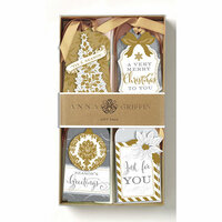 Anna Griffin - Christmas - Tags - Silver and Gold 3D Gift Tags with Foil Accents