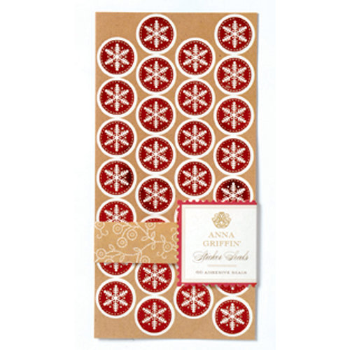 Anna Griffin - Christmas Kraft Collection - Sticker Seals with Foil Accents