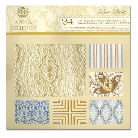 Anna Griffin - Calisto Collection - 12 x 12 Double Sided Glittered and Metallic Cardstock Pack