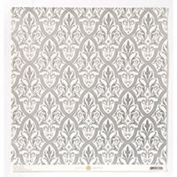 Anna Griffin - Camilla Collection - 12 x 12 Silver Foiled Paper - Damask