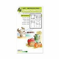 Art Impressions - Watercolor Collection - Unmounted Rubber Stamp Set - Containers