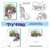 Art Impressions - Tryfolds Collection - Unmounted Rubber Stamp Set - Garden