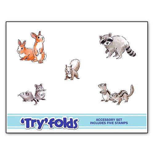 Art Impressions - Tryfolds Collection - Unmounted Rubber Stamp Set - Furries