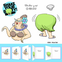 Art Impressions - Shake Your Booty Collection - Unmounted Rubber Stamp Set - Hula
