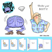 Art Impressions - Shake Your Booty Collection - Unmounted Rubber Stamp Set - Disco
