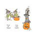 Art Impressions - Halloween Collection - Unmounted Rubber Stamp Set - Mice and Sweet
