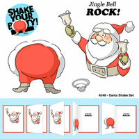 Art Impressions - Shake Your Booty Collection - Christmas - Unmounted Rubber Stamp Set - Santa Shake