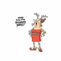 Art Impressions - Christmas Collection - Unmounted Rubber Stamp Set - Reindeer Games