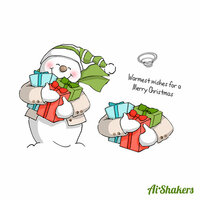 Art Impressions - Shakers Collection - Christmas - Unmounted Rubber Stamp Set - Snowman
