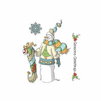 Art Impressions - Christmas Collection - Unmounted Rubber Stamp Set - Seasons Greetings