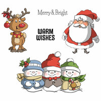 Art Impressions - Christmas Collection - Unmounted Rubber Stamp Set - Holly Jolly