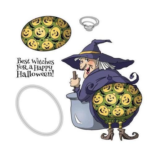 Art Impressions - Shake Your Booty Collection - Halloween - Die and Unmounted Rubber Stamp Set - Best Witches