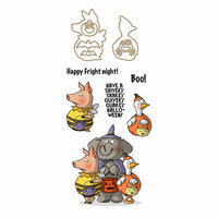 Art Impressions - Mini Shakers Collection - Halloween - Die and Unmounted Rubber Stamp Set - Quivery