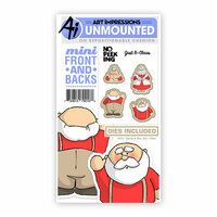 Art Impressions - Mini Front and Backs Collection - Christmas - Die and Unmounted Rubber Stamp Set - Santa and Mrs