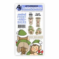 Art Impressions - Mini Front and Backs Collection - Christmas - Die and Unmounted Rubber Stamp Set - Elf and Reindeer