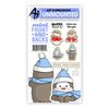 Art Impressions - Mini Front and Backs Collection - Christmas - Die and Unmounted Rubber Stamp Set - Snowman and Penguin