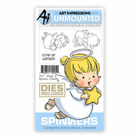Art Impressions - Spinners Collection - Die and Unmounted Rubber Stamp Set - Angel