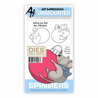Art Impressions - Spinners Collection - Christmas - Die and Unmounted Rubber Stamp Set - Mouse