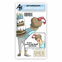 Art Impressions - Front and Backs Collection - Die and Unmounted Rubber Stamp Set - Eat Itself