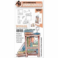 Art Impressions - Mini TryFolds Collection - Die and Clear Photopolymer Stamp Set - Pamper Your-Shelf
