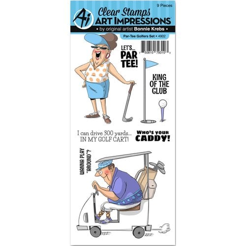 Art Impressions - Work and Play Collection - Clear Photopolymer Stamps - Par-Tee Golfers