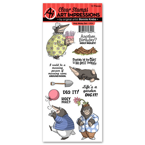 Art Impressions - Funny Farm Collection - Clear Photopolymer Stamp Set - Holy Moley