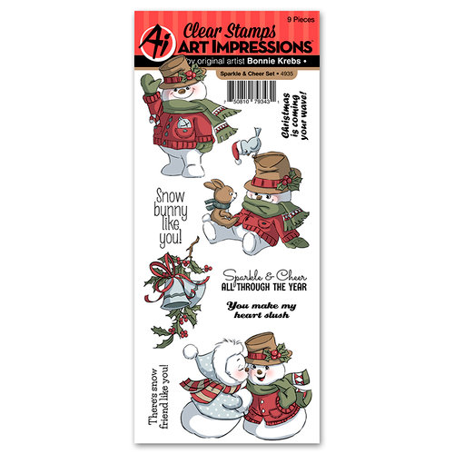 Art Impressions - Christmas Collection - Clear Photopolymer Stamps - Sparkle and Cheer