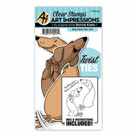 Art Impressions - Twist Ties Collection - Die and Clear Photopolymer Stamp Set - Dog