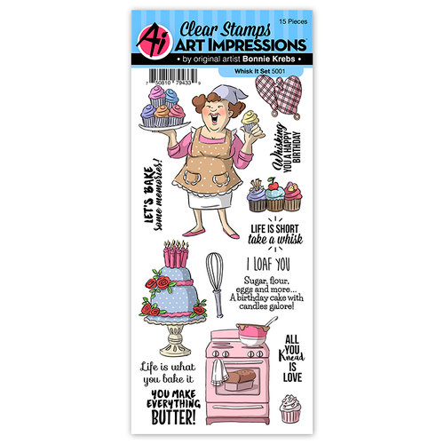 Art Impressions - Work and Play Collection - Clear Photopolymer Stamp Set - Whisk It