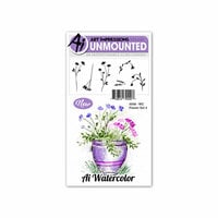 Art Impressions - Watercolor Collection - Unmounted Rubber Stamp Set - Flower 3