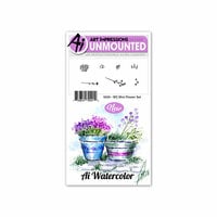 Art Impressions - Watercolor Collection - Unmounted Rubber Stamp Set - Mini Flower