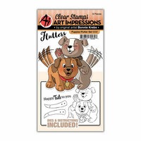Art Impressions - Flutter Collection - Stamp and Die Set - Puppies