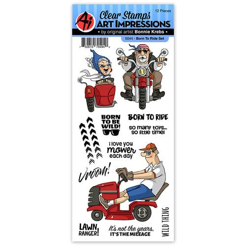 Art Impressions - Work and Play Collection - Clear Photopolymer Stamp Set - Born To Ride