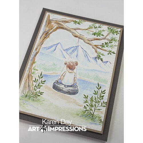 Art Impressions Watercolor Little Girls Stamp Set