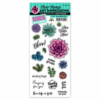 Art Impressions - Die and Clear Photopolymer Stamp Set - Succulents