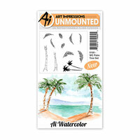 Art Impressions - Watercolor Collection - Unmounted Rubber Stamp Set - Palm Tree