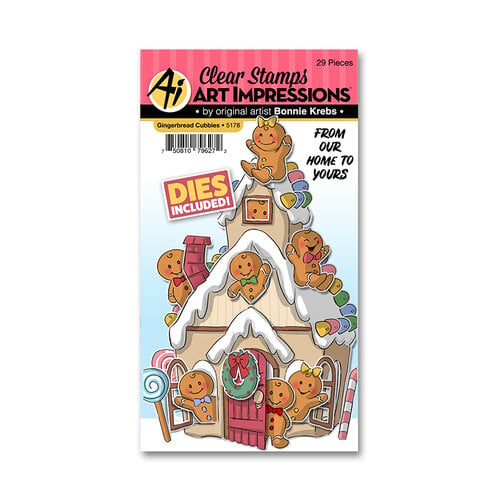 Art Impressions - Cubbies Collection - Christmas - Die and Clear Photopolymer Stamp Set - Gingerbread